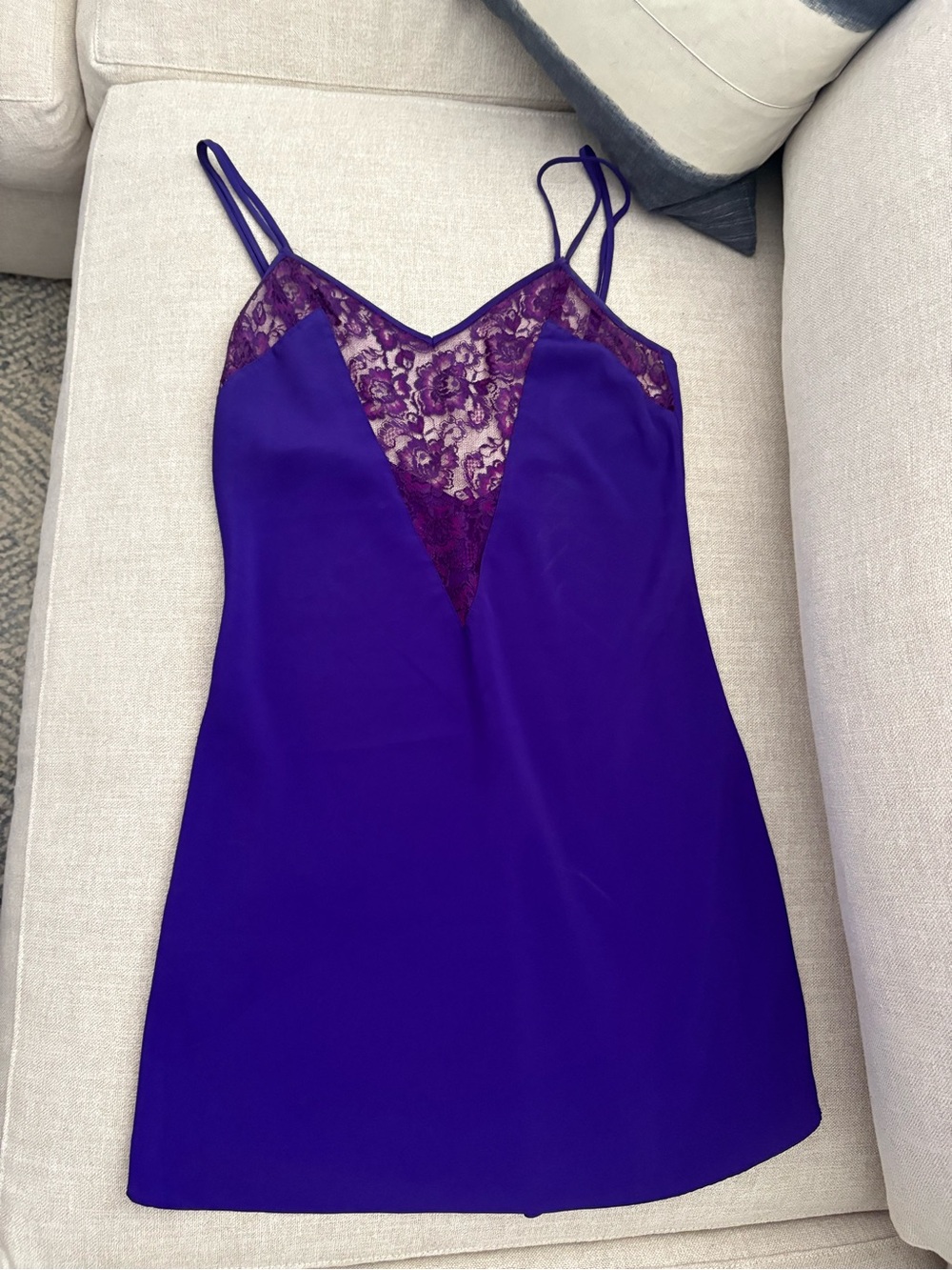 Victoria’s Secret Purple Lace-Trim Slip Dress - Women's Intimates